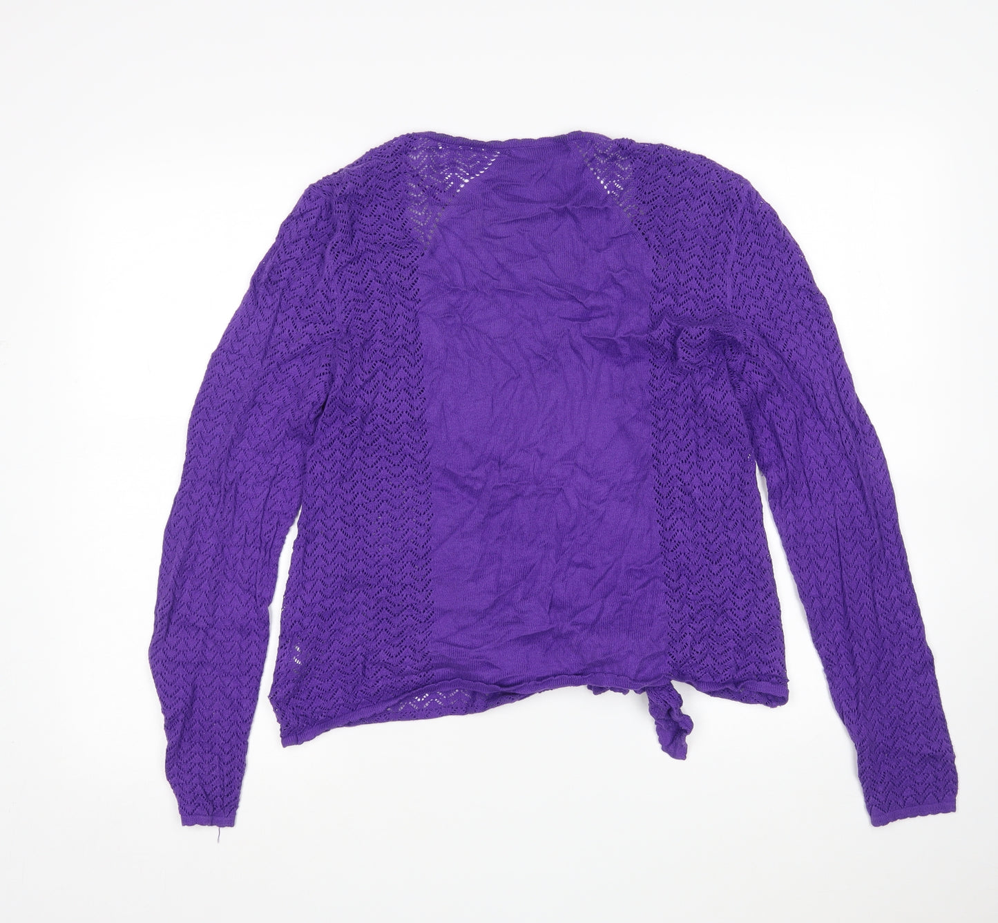 BM Womens Purple V-Neck  Cotton Cardigan Jumper Size M