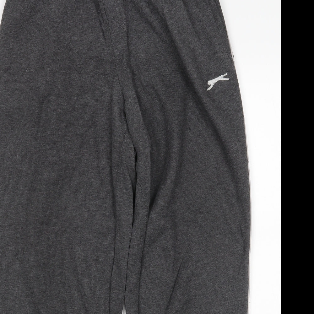 Slazanger Mens Grey  Cotton Sweatpants Trousers Size L L28 in Regular