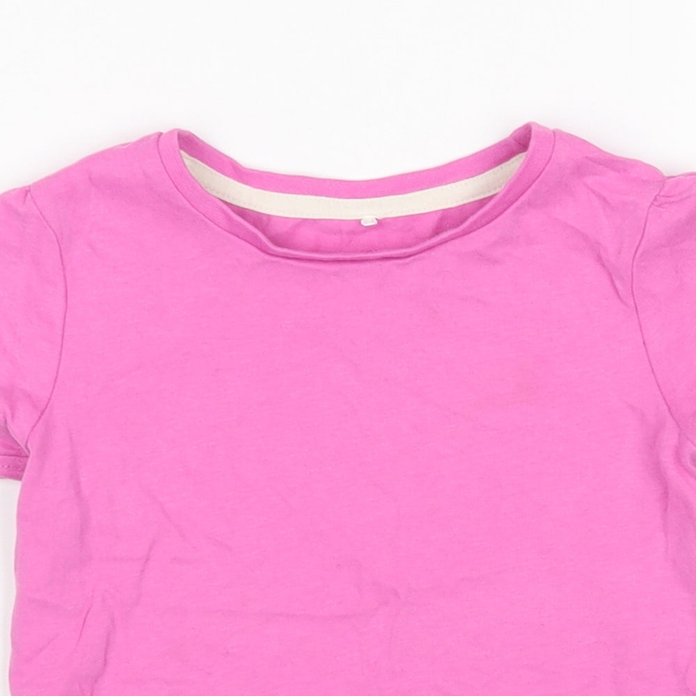 George Girls Pink  Cotton Basic T-Shirt Size 2-3 Years Round Neck