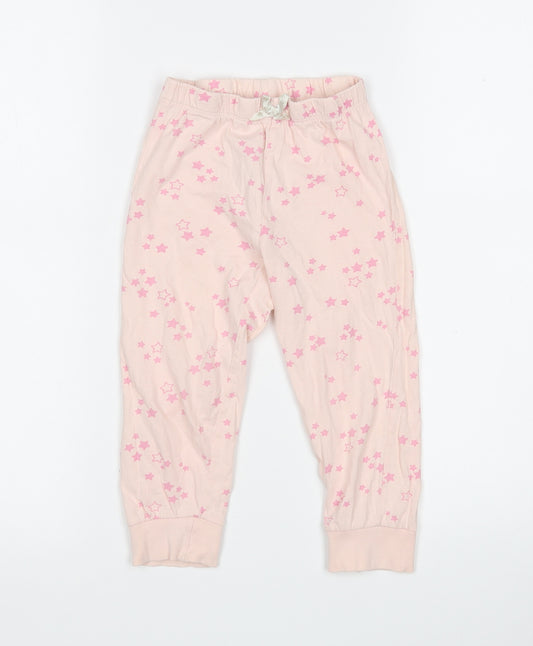 Primark Girls Pink Polka Dot Cotton  Pyjama Pants Size 2-3 Years