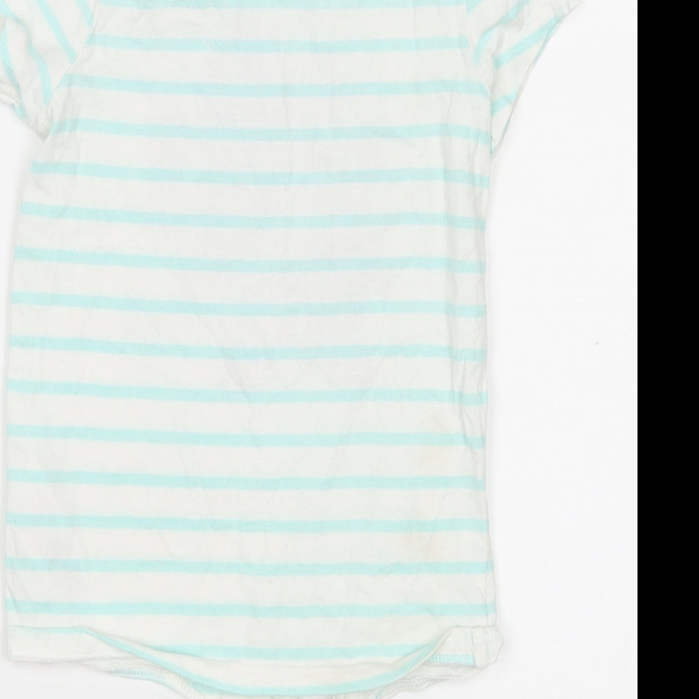 Primark Girls Multicoloured Striped Cotton Basic T-Shirt Size 2-3 Years Round Neck
