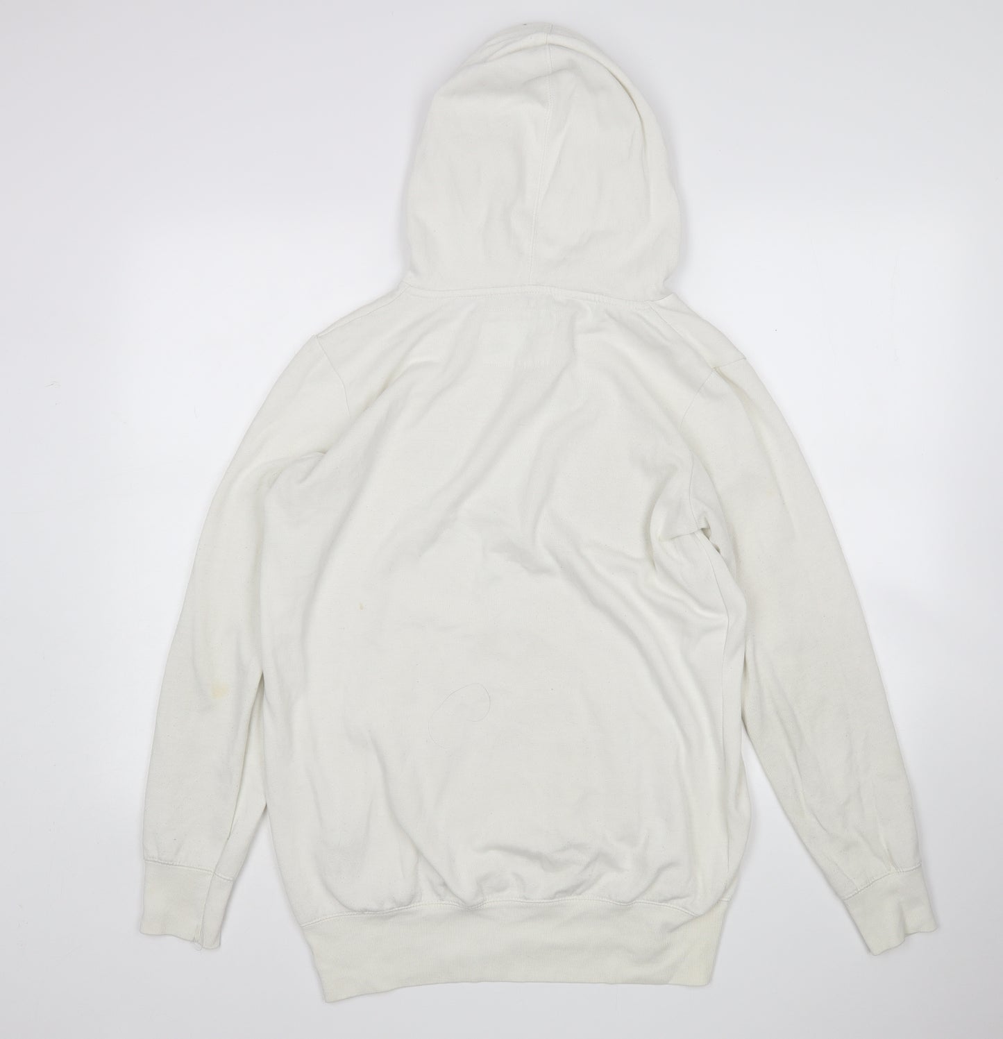 New Look Womens White  Cotton Pullover Hoodie Size 14
