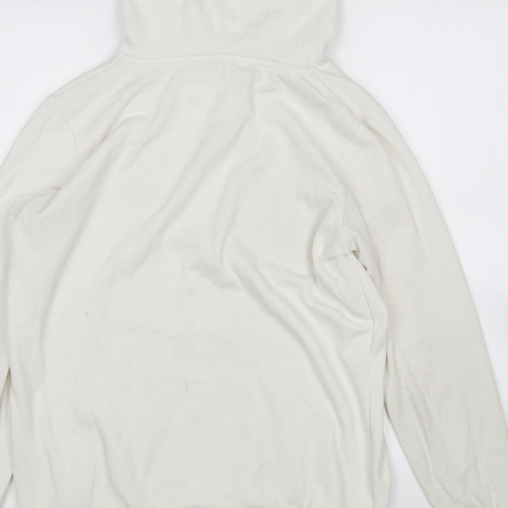 New Look Womens White  Cotton Pullover Hoodie Size 14