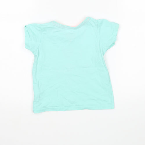 Primark Girls Green  Cotton Basic T-Shirt Size 2-3 Years Round Neck  - I love Mummy