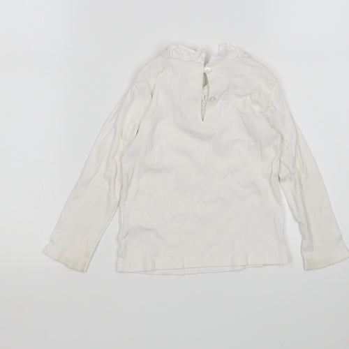 NEXT Girls White  Cotton Basic T-Shirt Size 18-24 Months Round Neck