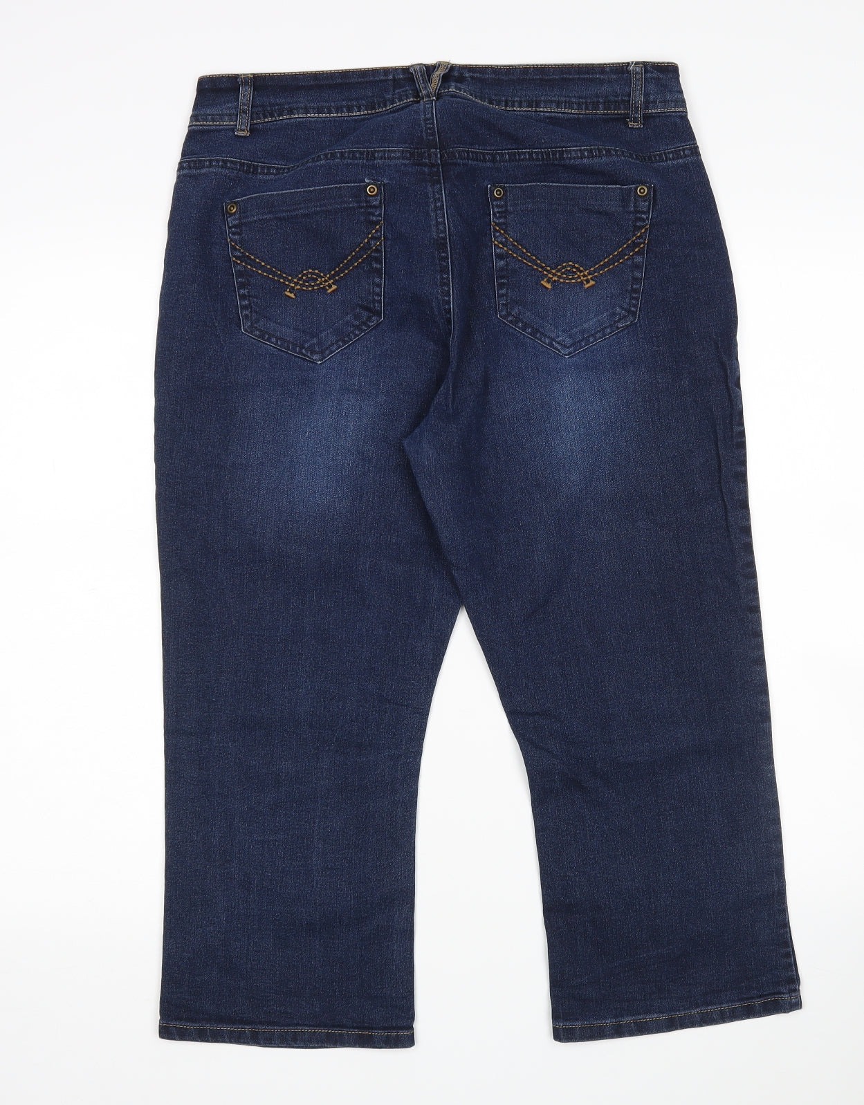 Peackocks Womens Blue  Cotton Cropped Jeans Size 14 L21 in Regular
