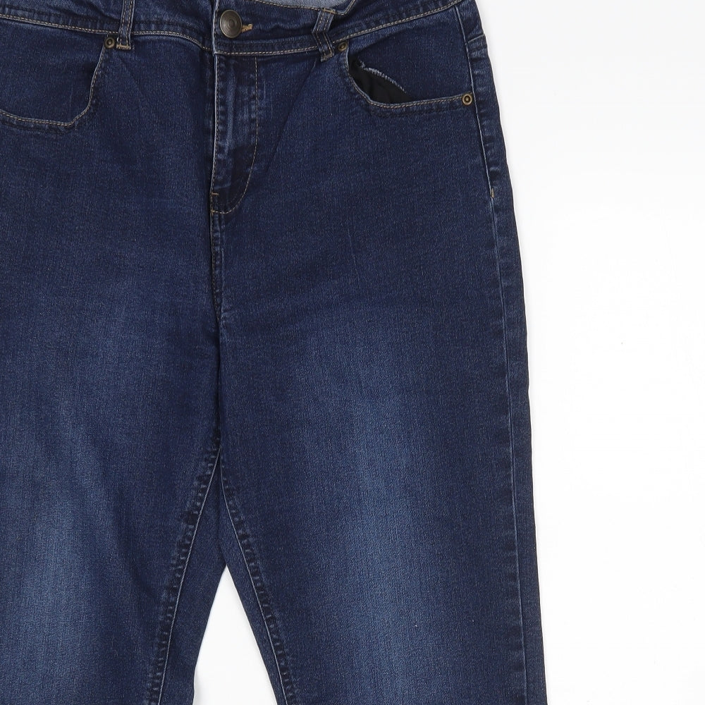 Peackocks Womens Blue  Cotton Cropped Jeans Size 14 L21 in Regular