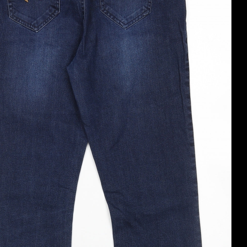 Peackocks Womens Blue  Cotton Cropped Jeans Size 14 L21 in Regular