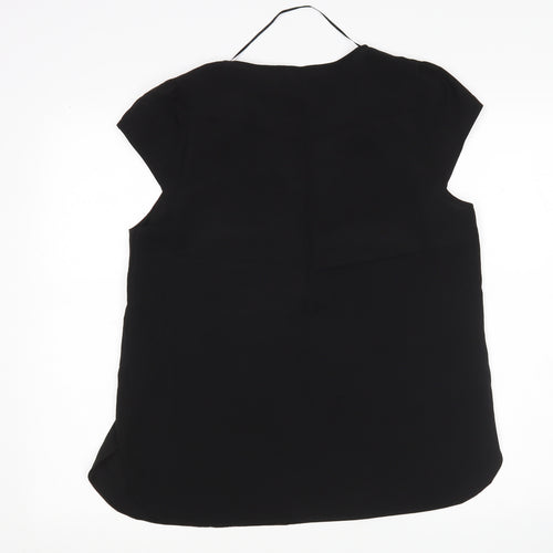 Atmosphere  Womens Black  Polyester Basic Blouse Size 14 V-Neck