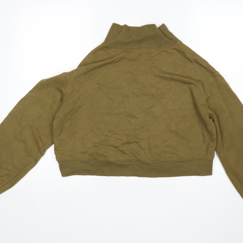 H&M Womens Green  Cotton Pullover Sweatshirt Size S