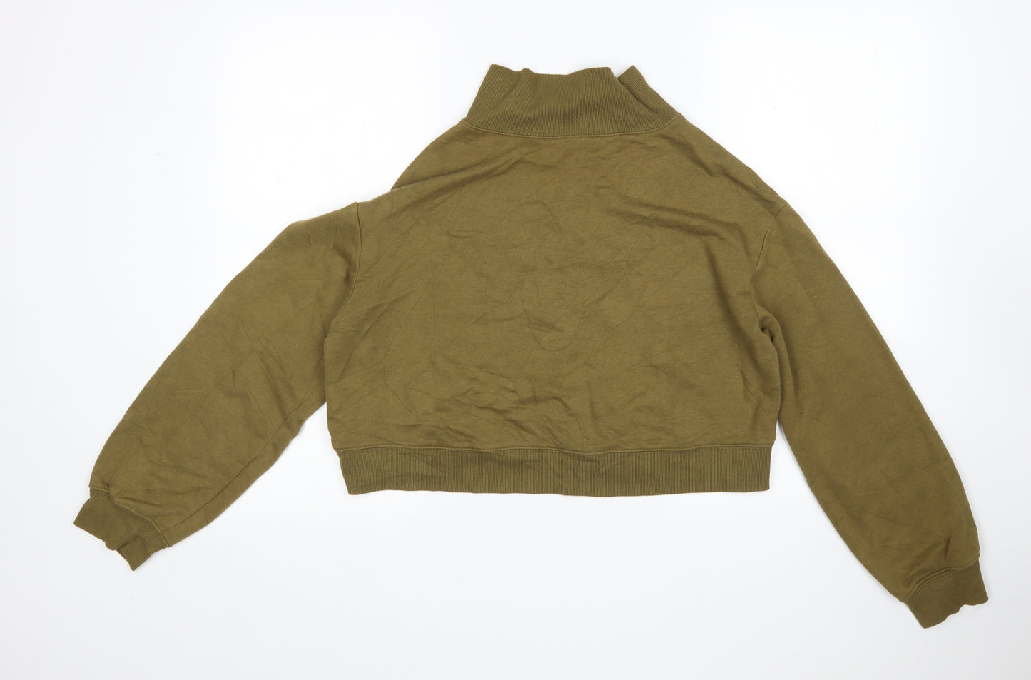 H&M Womens Green  Cotton Pullover Sweatshirt Size S