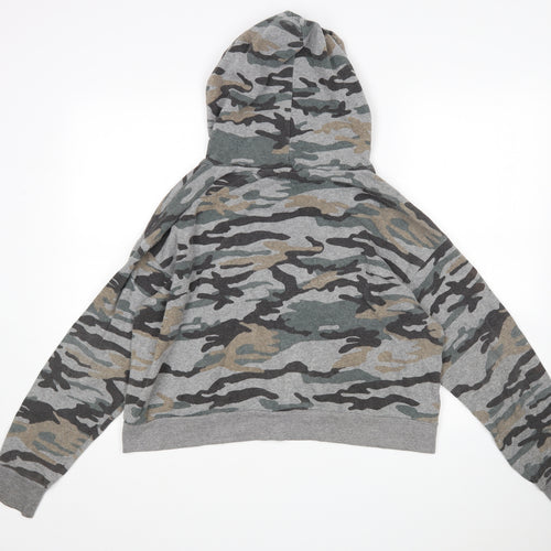 FOREVER 21 Womens Multicoloured Camouflage Cotton Pullover Hoodie Size L