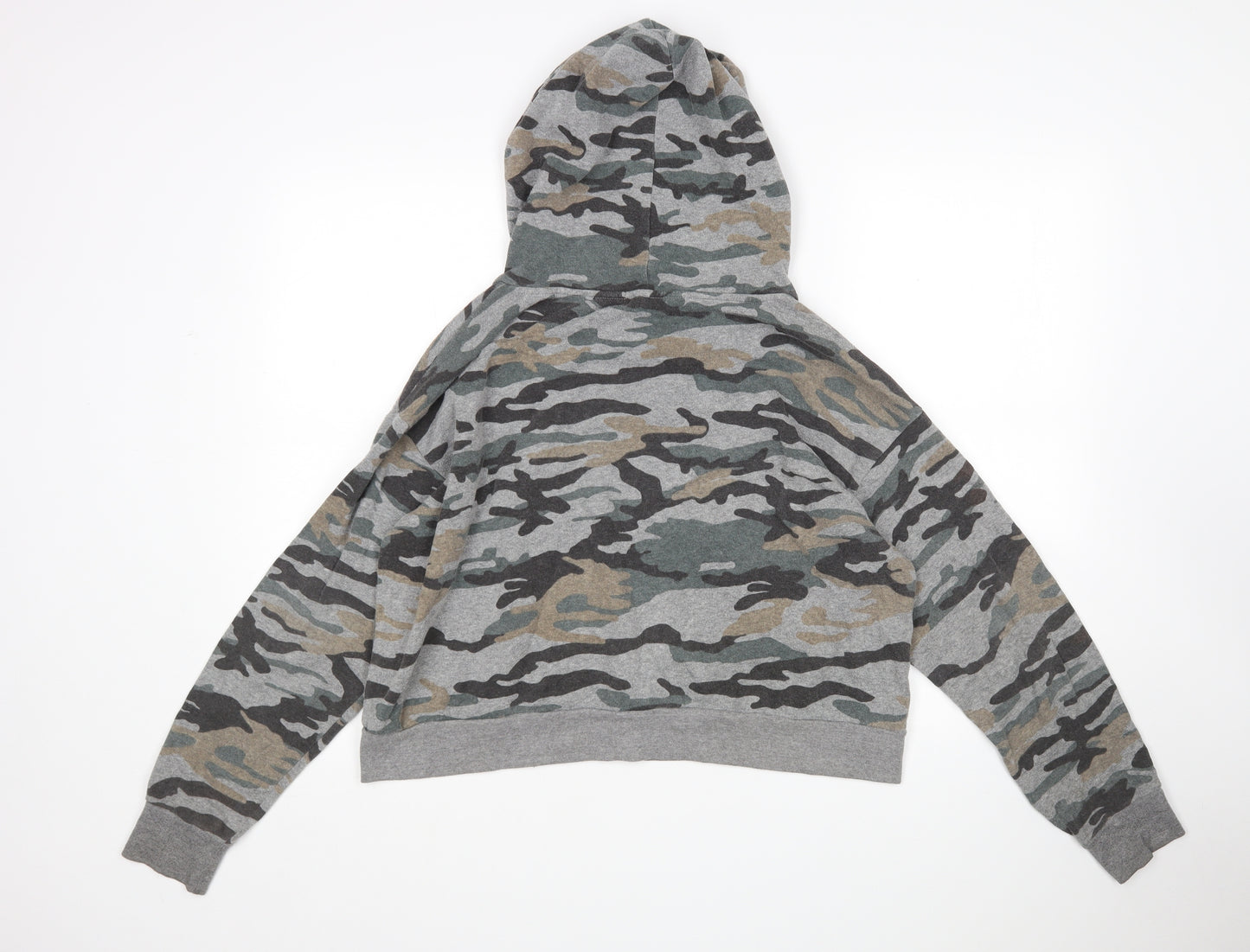 FOREVER 21 Womens Multicoloured Camouflage Cotton Pullover Hoodie Size L
