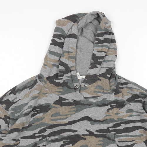 FOREVER 21 Womens Multicoloured Camouflage Cotton Pullover Hoodie Size L