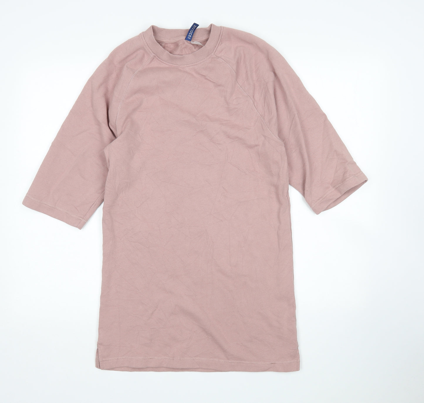 H&M Womens Pink  Cotton Jumper Dress  Size XS  Round Neck