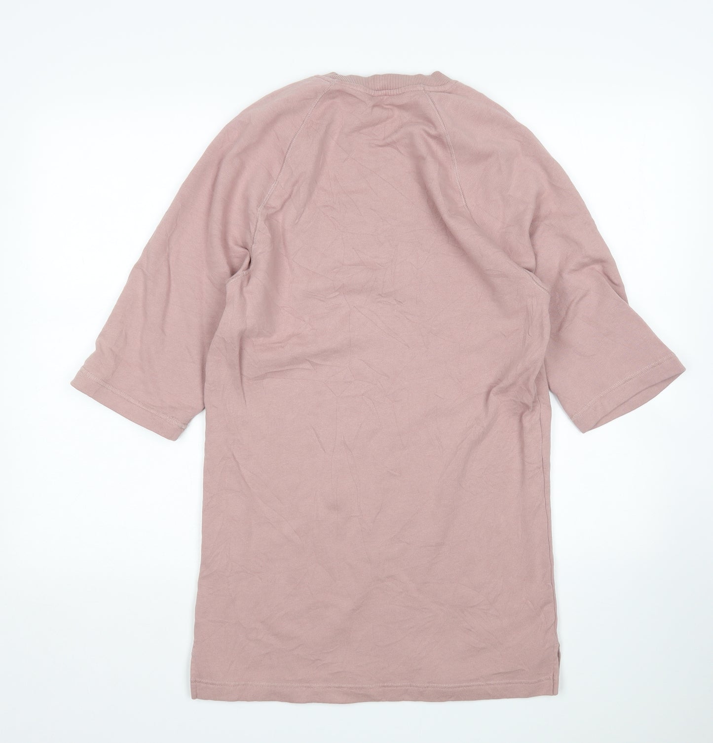 H&M Womens Pink  Cotton Jumper Dress  Size XS  Round Neck
