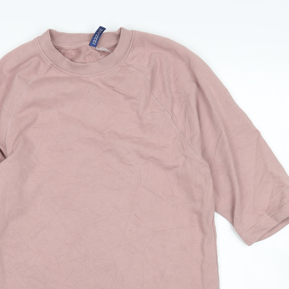 H&M Womens Pink  Cotton Jumper Dress  Size XS  Round Neck