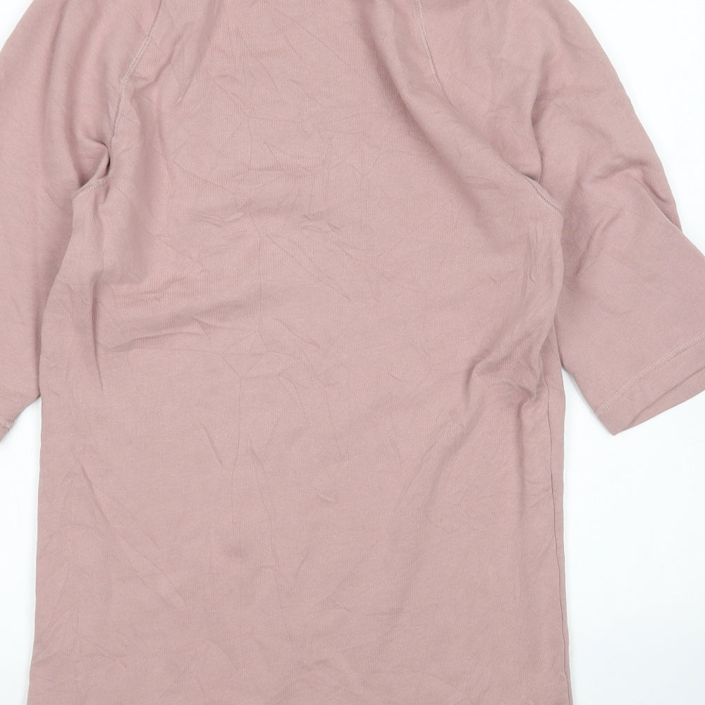 H&M Womens Pink  Cotton Jumper Dress  Size XS  Round Neck