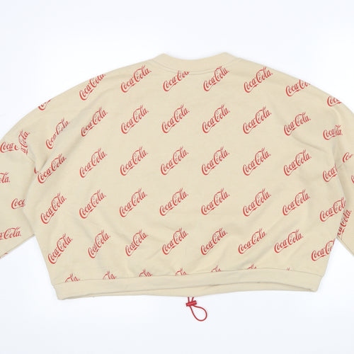 Primark Womens Beige  Polyester Pullover  Size S Round Neck  - Coca cola