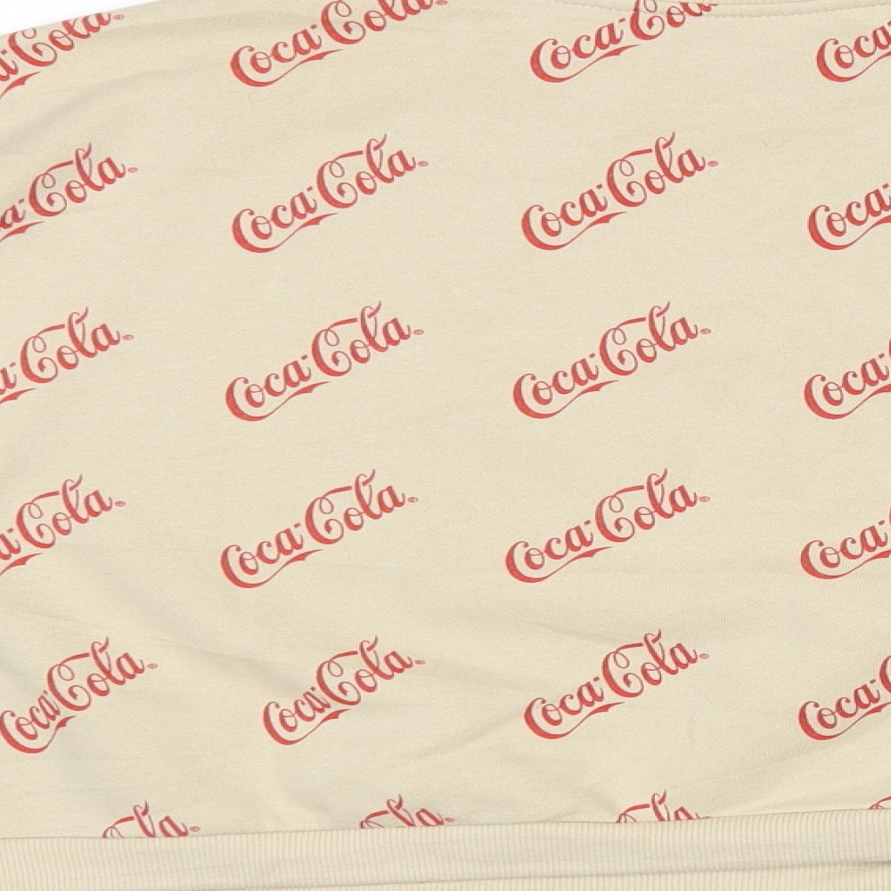 Primark Womens Beige  Polyester Pullover  Size S Round Neck  - Coca cola