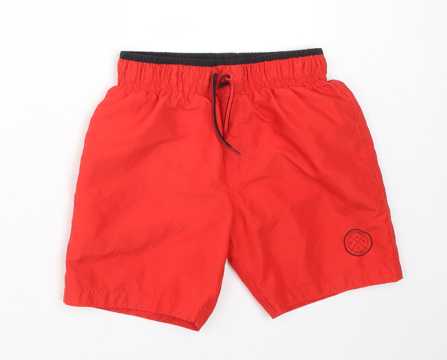 Primark Boys Red  Polyester Bermuda Shorts Size 6-7 Years  Regular  - SWIMMING SHORTS