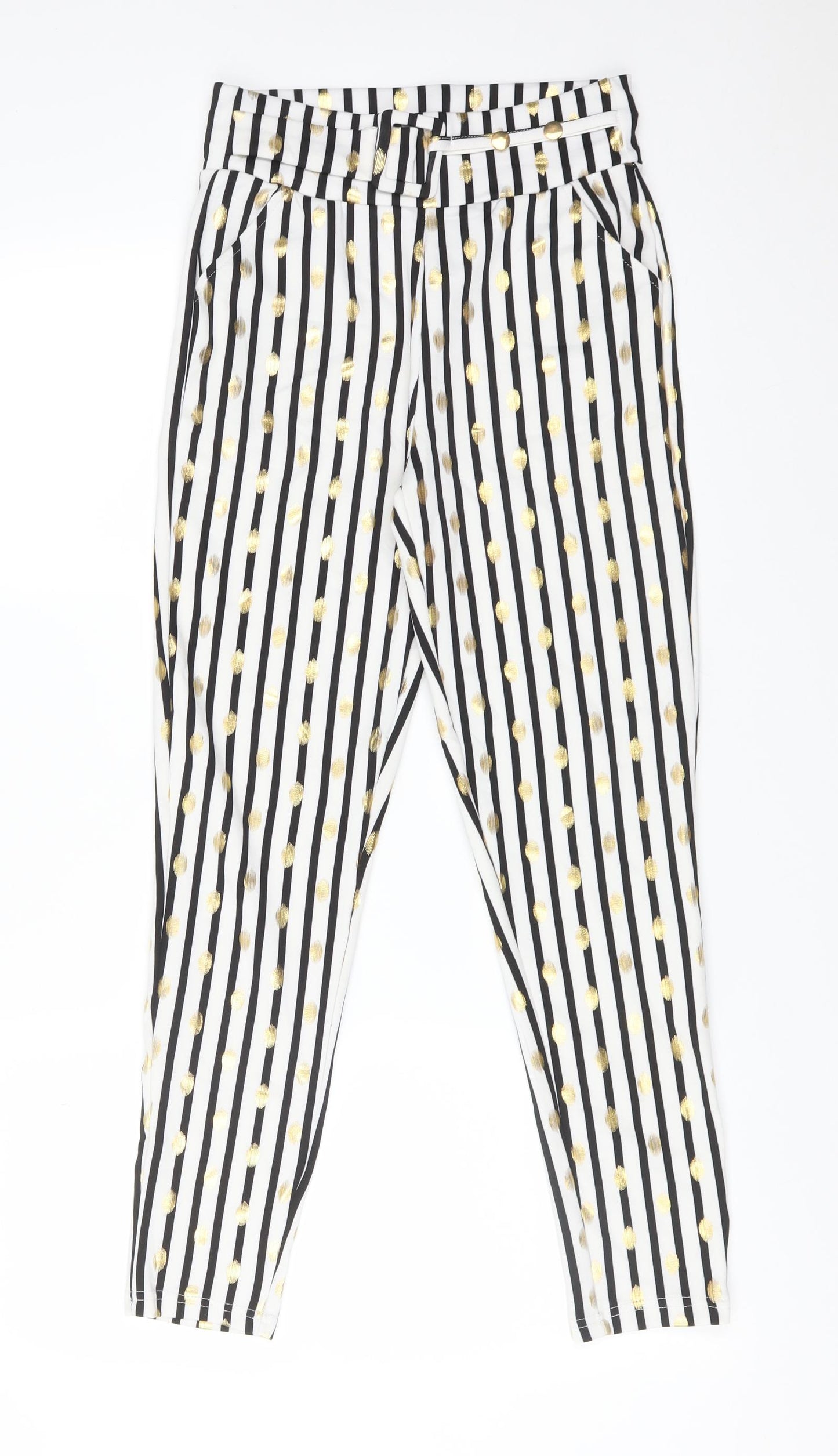 Preworn Womens Multicoloured Striped Polyamide  Trousers Size M L27 in Regular