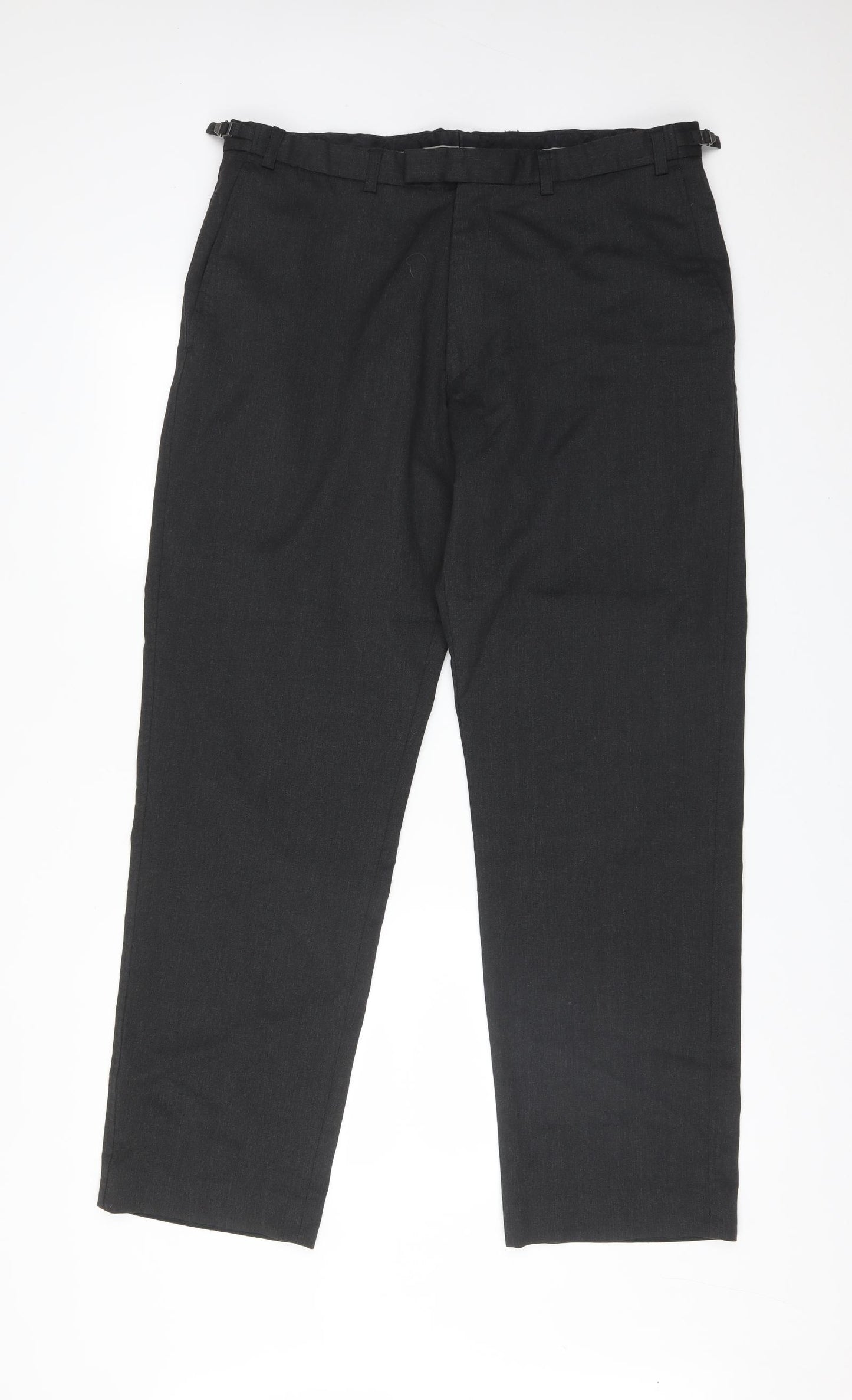 George Mens Grey  Wool Dress Pants Trousers Size 38 L31 in Regular