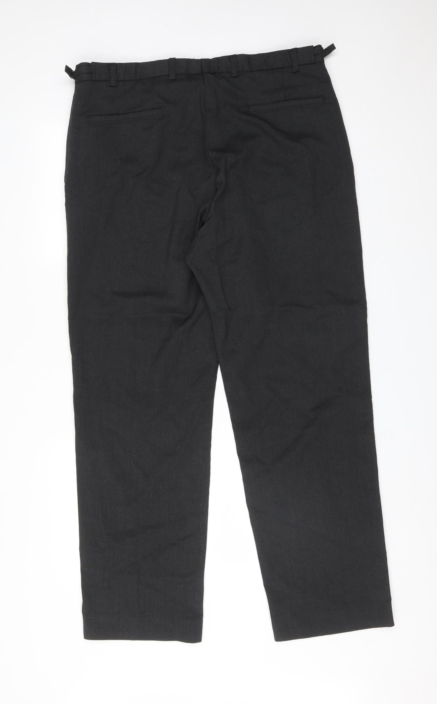 George Mens Grey  Wool Dress Pants Trousers Size 38 L31 in Regular