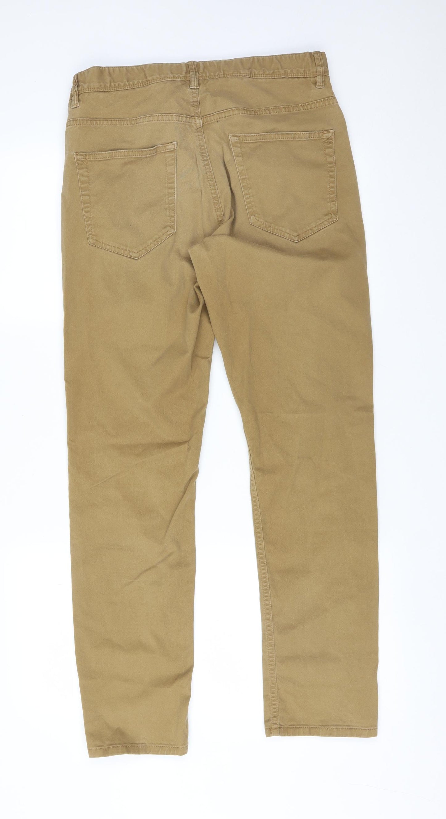 NEXT Mens Brown  Cotton Straight Jeans Size 32 L31 in Slim