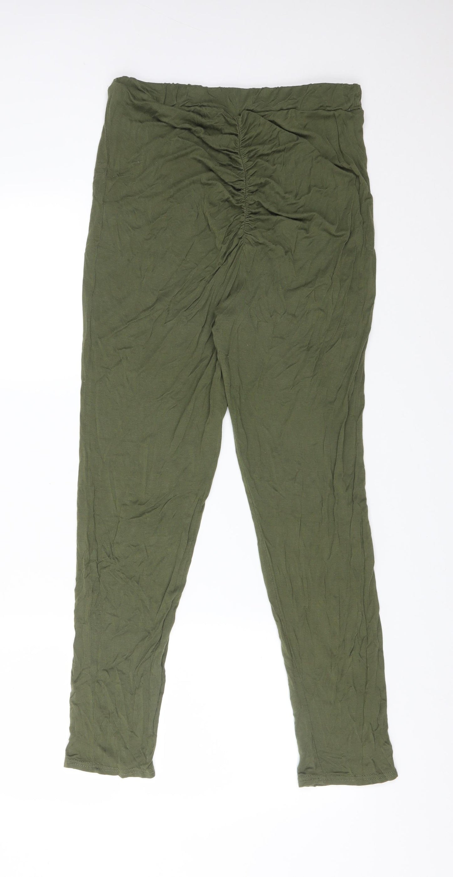 PRETTYLITTLETHING Womens Green  Viscose  Leggings Size 16 L28 in