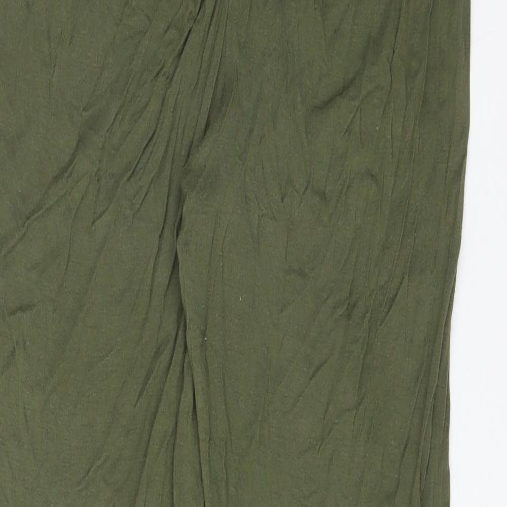 PRETTYLITTLETHING Womens Green  Viscose  Leggings Size 16 L28 in