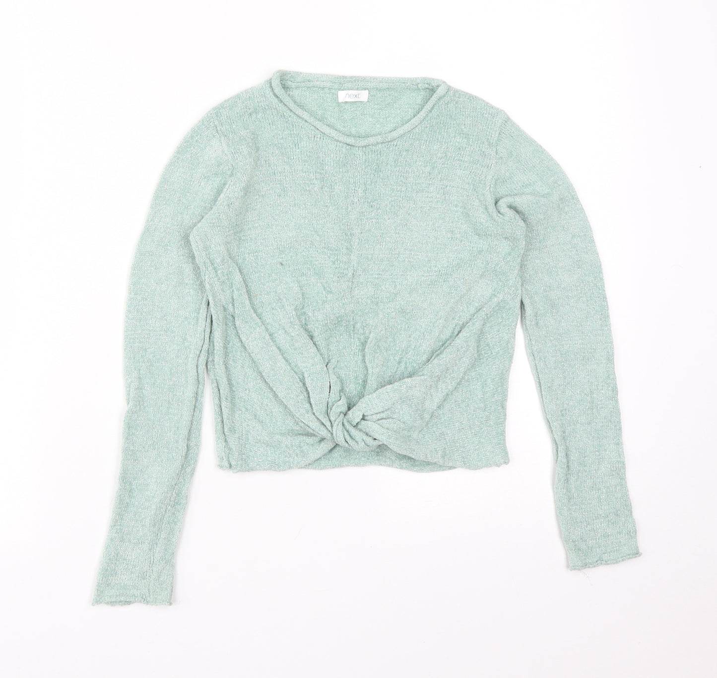 NEXT Girls Green  Viscose Basic T-Shirt Size 7 Years Round Neck