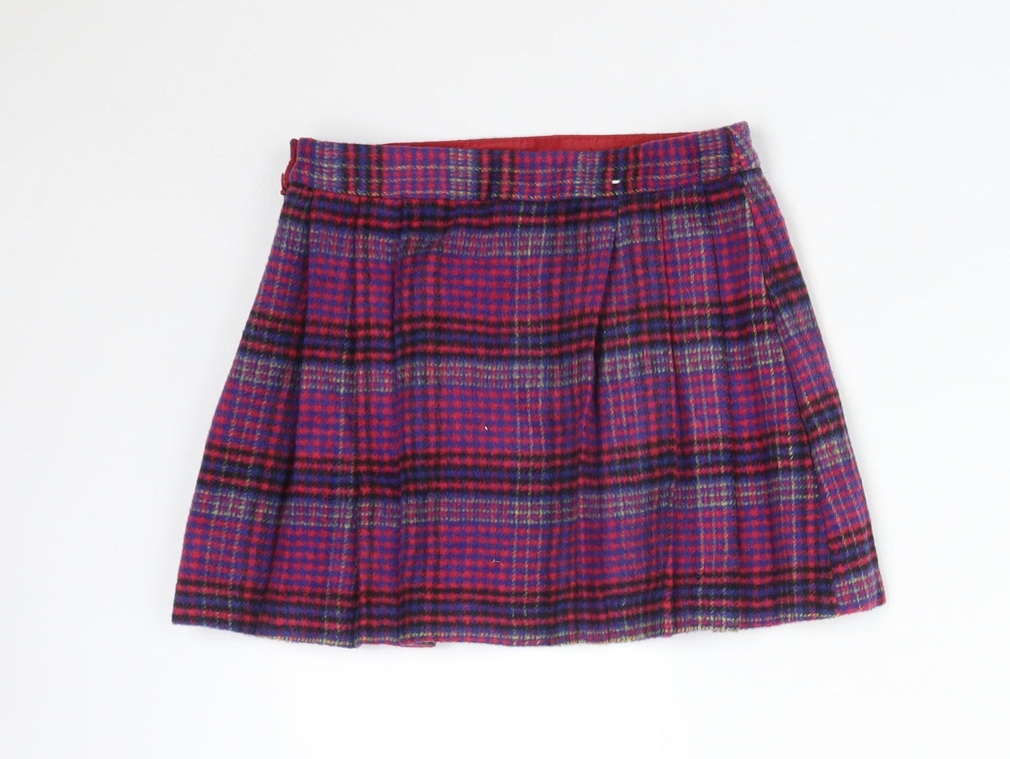 NEXT Girls Multicoloured Check Polyester Pleated Skirt Size 7 Years  Regular