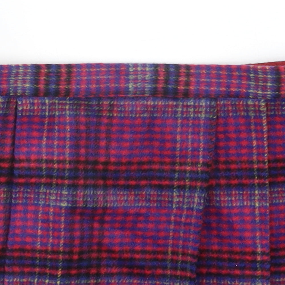 NEXT Girls Multicoloured Check Polyester Pleated Skirt Size 7 Years  Regular