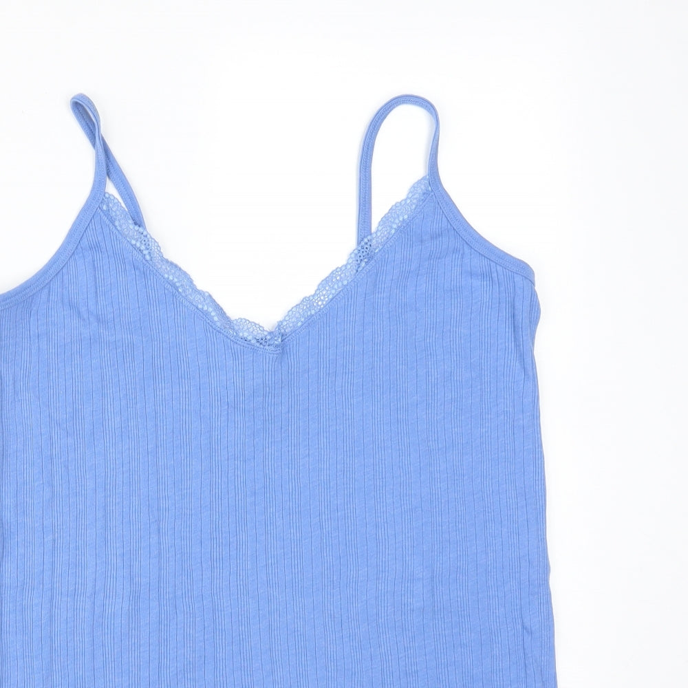 F&F Womens Blue Striped Cotton  Pyjama Top Size 22