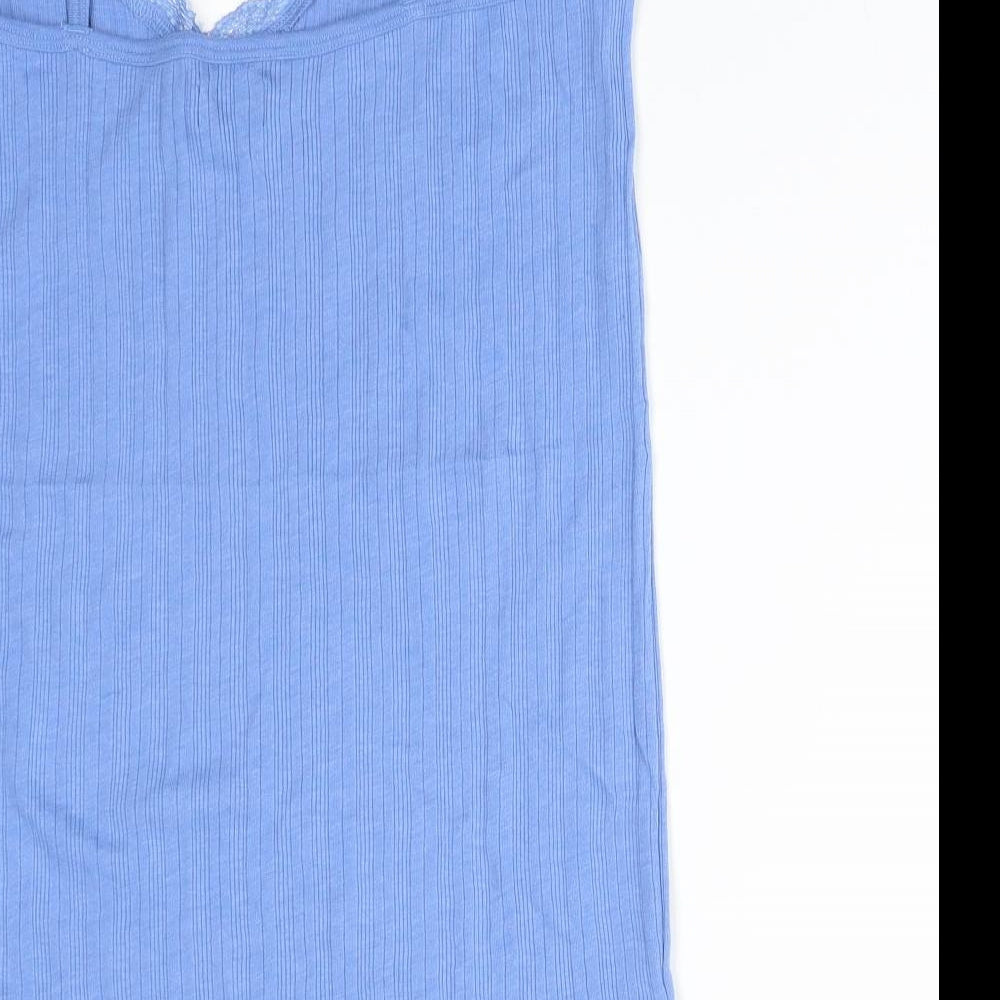 F&F Womens Blue Striped Cotton  Pyjama Top Size 22