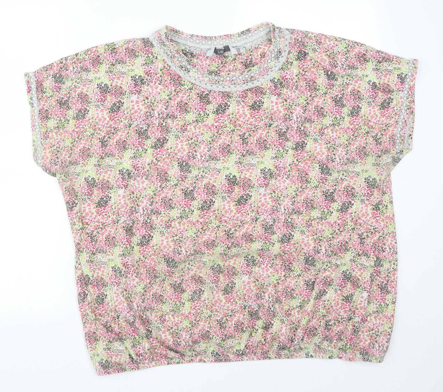 NEXT Womens Multicoloured Floral Cotton Basic T-Shirt Size 22 Round Neck