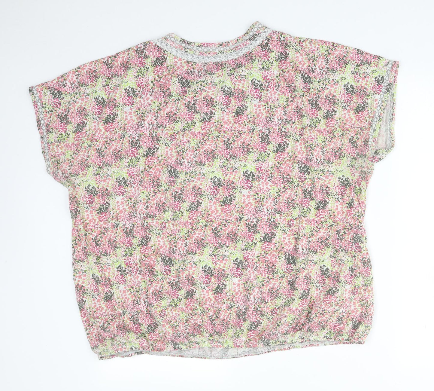 NEXT Womens Multicoloured Floral Cotton Basic T-Shirt Size 22 Round Neck