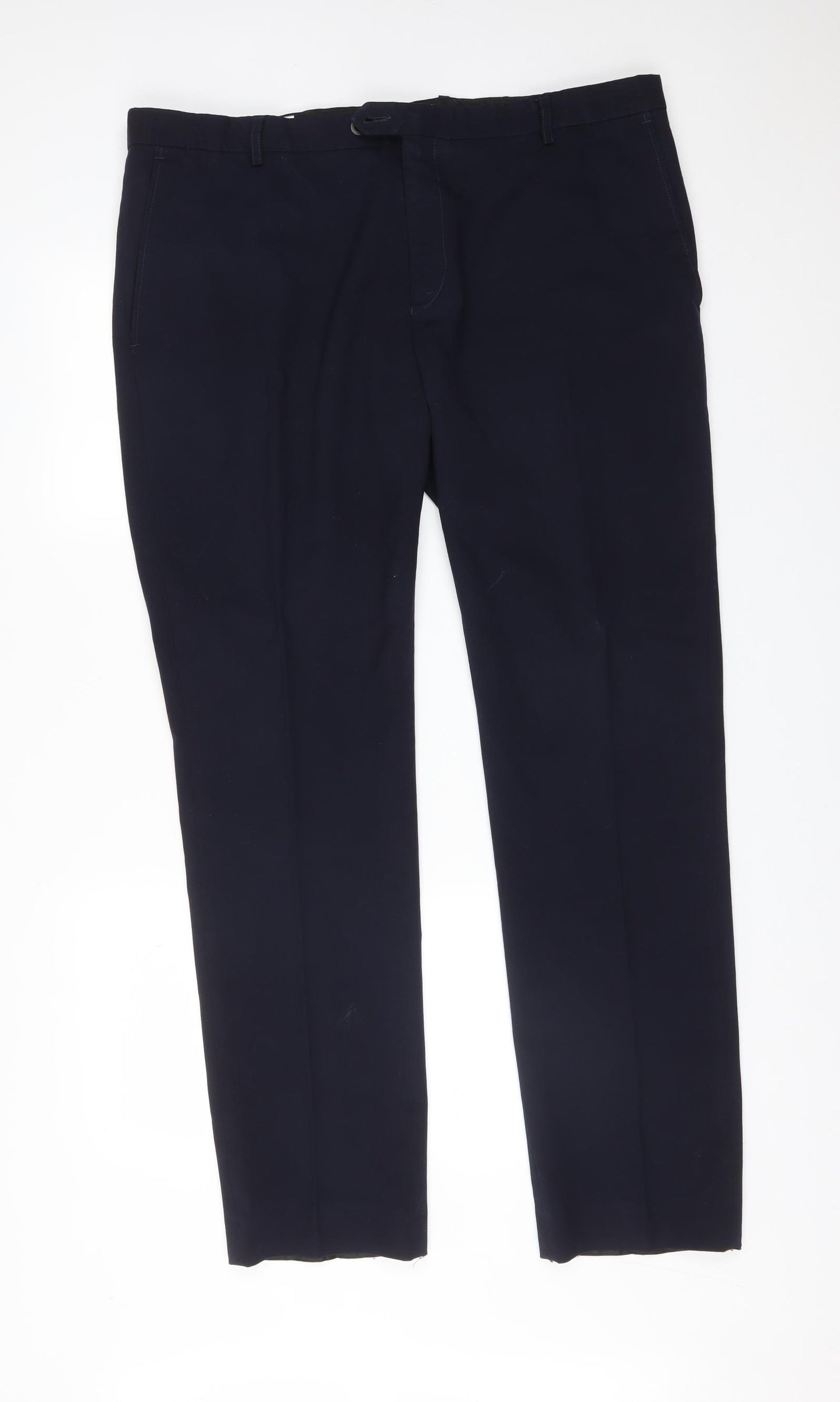 Preworn Mens Blue  Polyester Dress Pants Trousers Size 40 L32 in Regular