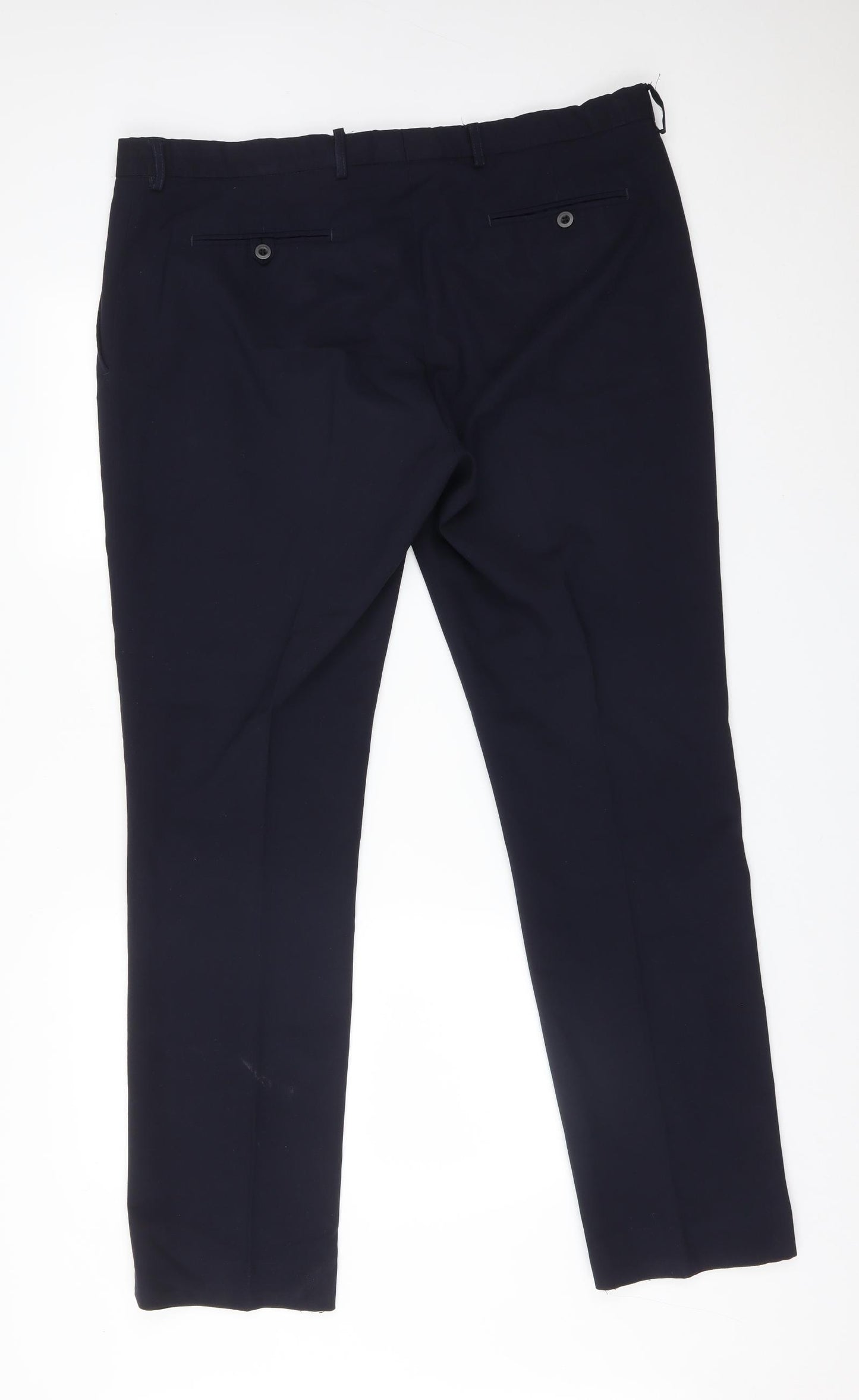 Preworn Mens Blue  Polyester Dress Pants Trousers Size 40 L32 in Regular