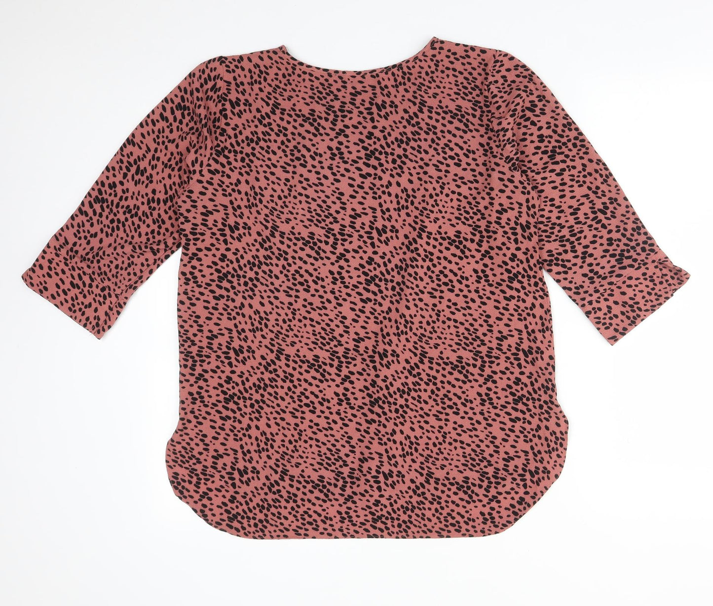 Papaya Womens Multicoloured Animal Print Polyester Basic T-Shirt Size 14 Round Neck