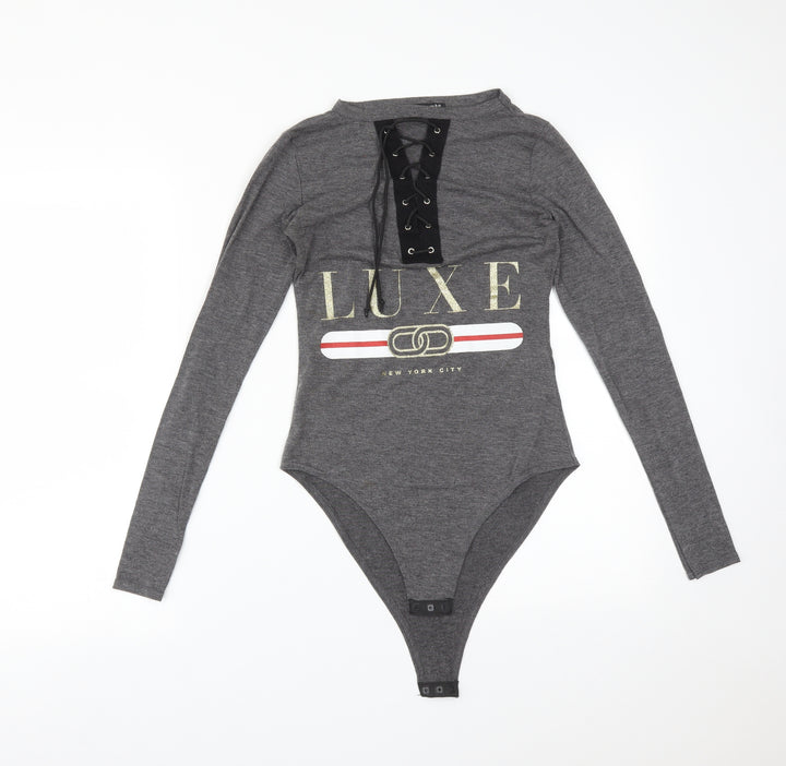 Select Womens Grey Viscose Bodysuit One-Piece Size 8 - LUXE NEW YORK CITY