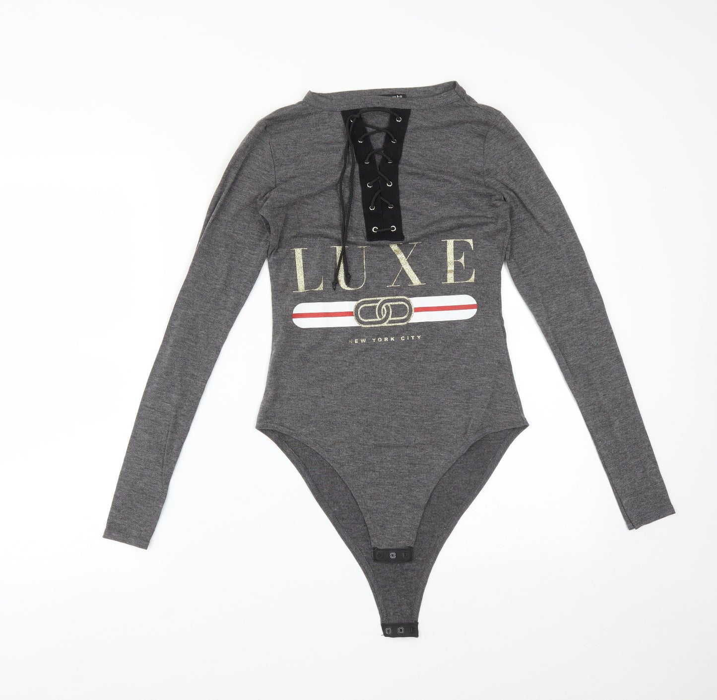 Select Womens Grey  Viscose Bodysuit One-Piece Size 8   - LUXE NEW YORK CITY