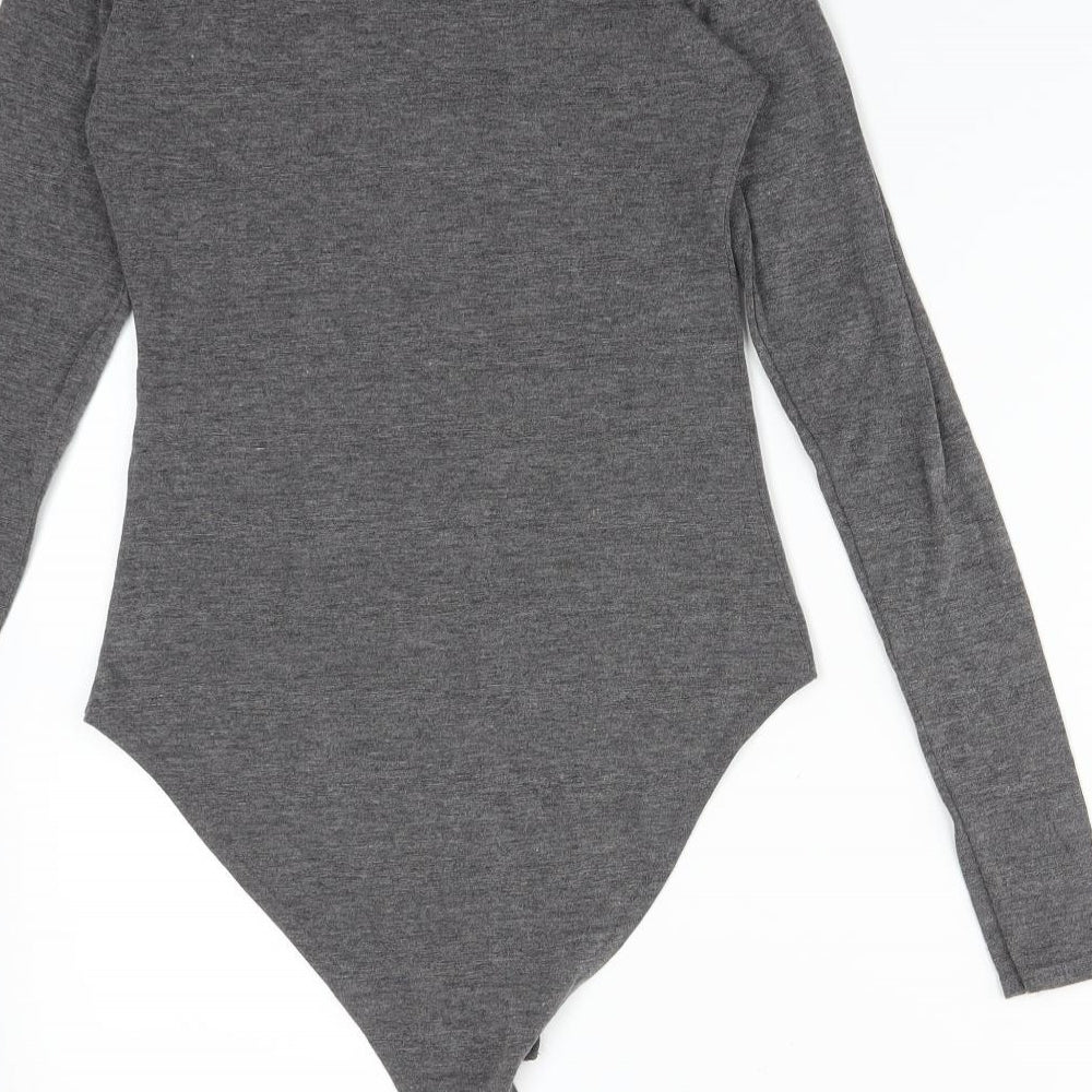 Select Womens Grey  Viscose Bodysuit One-Piece Size 8   - LUXE NEW YORK CITY
