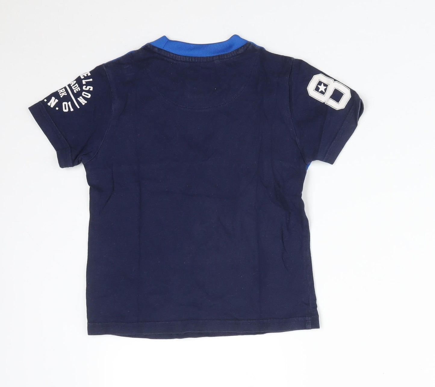 Nickelson Boys Blue  Cotton Basic T-Shirt Size 3-4 Years Round Neck  - NKSN 01