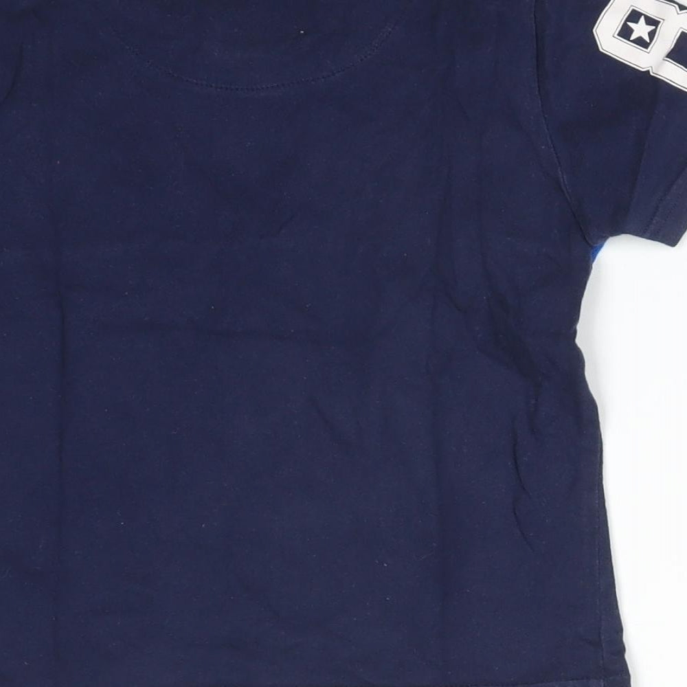 Nickelson Boys Blue  Cotton Basic T-Shirt Size 3-4 Years Round Neck  - NKSN 01