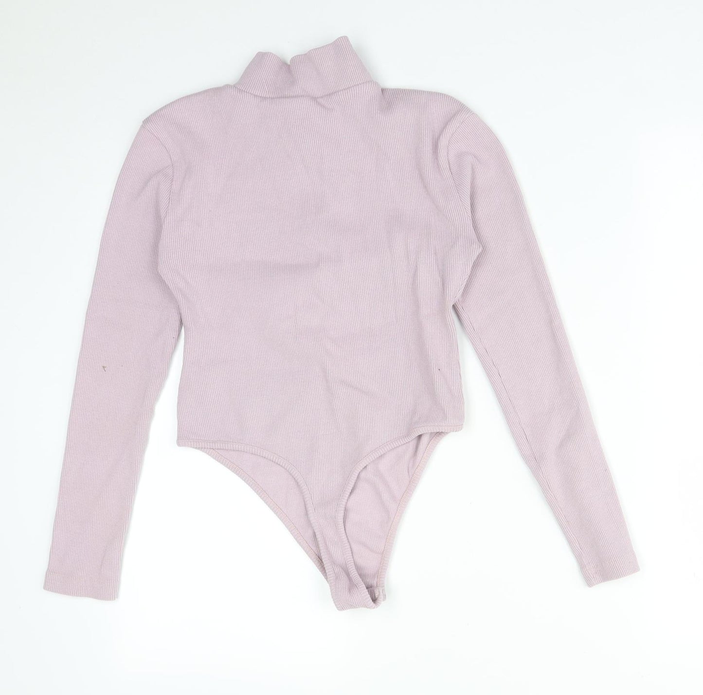 Boohoo Womens Purple Striped Cotton Bodysuit One-Piece Size 10