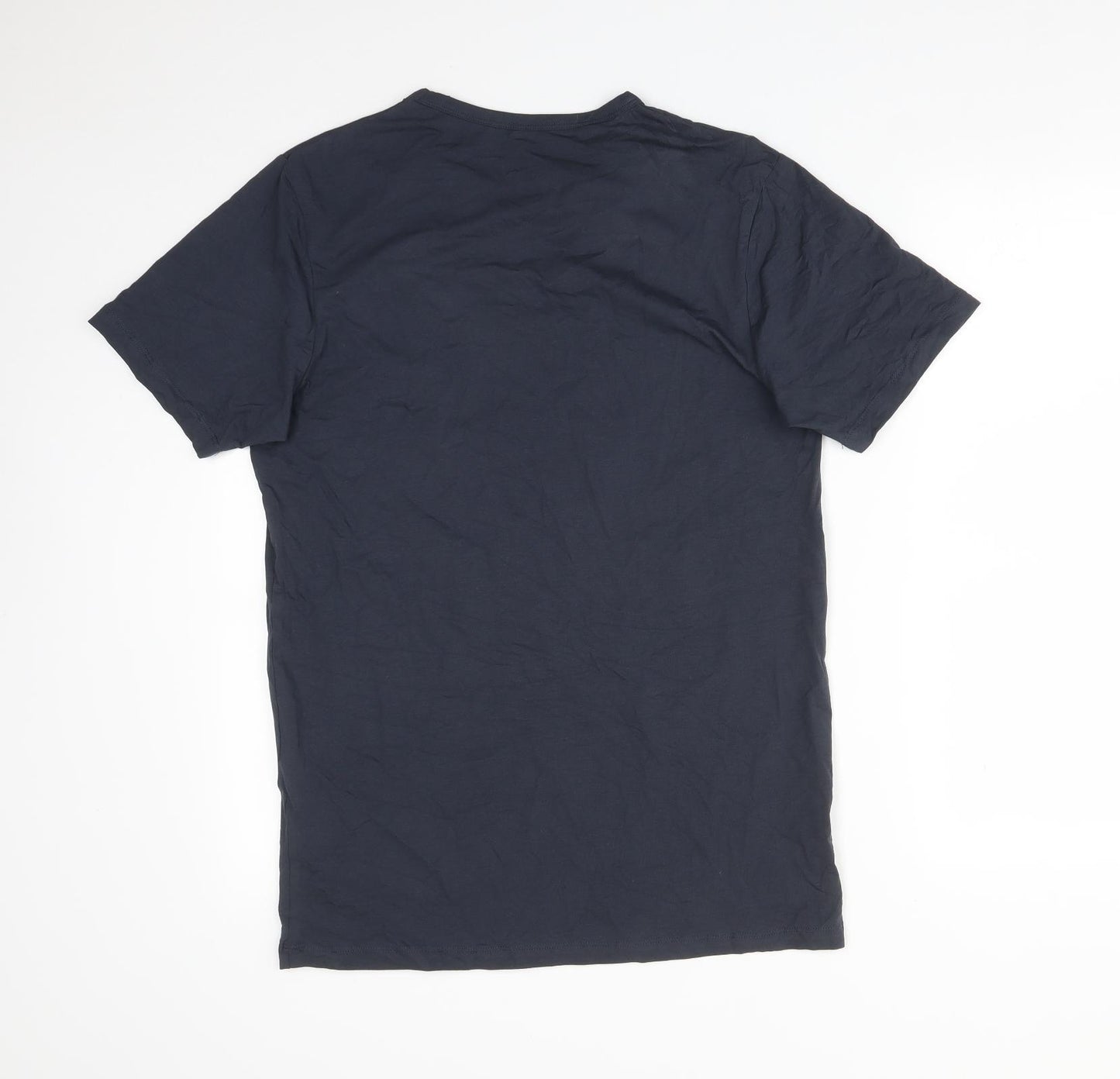 JACK&JONES Mens Blue  Cotton  T-Shirt Size L Crew Neck
