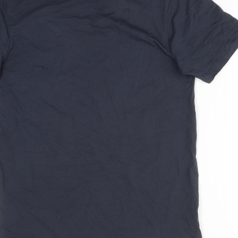 JACK&JONES Mens Blue  Cotton  T-Shirt Size L Crew Neck