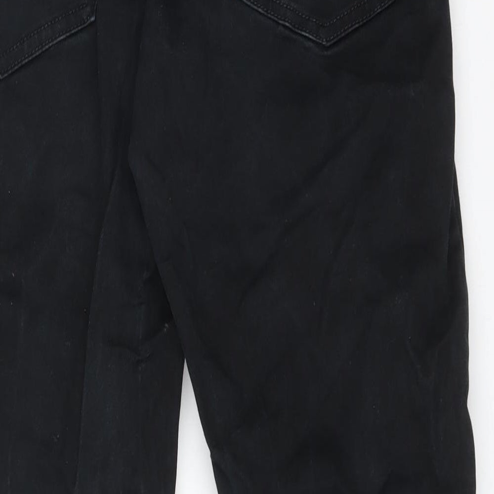 M&S Mens Black  Cotton Straight Jeans Size 32 L29 in Slim